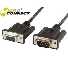 MicroConnect sériový kábel RS-232, D-SUB 9-pin (M) - D-SUB 9-pin (F) 3M čierna