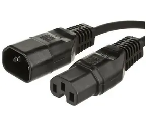 MicroConnect Predlžovací kábel C14 - C15 1m čierna
