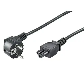 MicroConnect Sieťový napájací kábel Schuko 90° uhol - C5 90° uhol 3M čierna