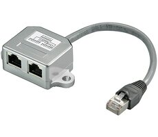 MicroConnect CAT5e RJ45 splitter 2x RJ-45 (F) - RJ-45 (M) 0.2m sivá