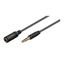 MicroConnect kábel pre slúchadlá 3-pin Jack 3.5mm (M) - Jack 3.5mm (F) 5m čierna