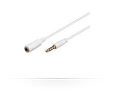 MicroConnect predlžovací kábel 4-pin Jack 3.5mm (M) - Jack 3.5mm (F) 5m biela