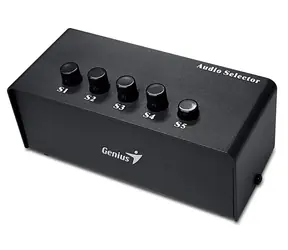 Genius Stereo Switching Box čierna / prepínač výstupu / až 5 repro