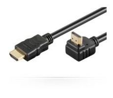 MicroConnect Prepojovací kábel HDMI 1.4 (M) - HDMI 1.4 (M) 90° uhol 2m čierna