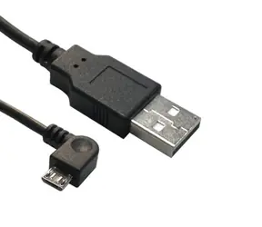 MicroConnect kábel USB2.0 A (M) - microUSB B (M) zahnutý 90 ° 1.8m čierna