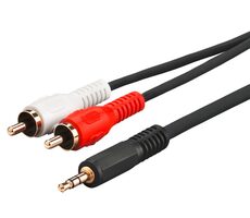 MicroConnect Audio kábel stereo minijack 3.5mm - 2x RCA (M) 15m čierna