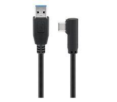 MicroConnect kábel USB-C 90° uhol (M) - USB3.0 A (M) 0.5m čierna / 5000Mbit/s