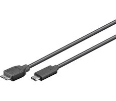 MicroConnect kábel USB C (M) - microUSB3.0 B (M) 1m čierna / 5000Mbit/s
