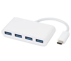 MicroConnect USB-C 4-portový Multiport USB3.0 húb biela / 4X USB3.0 / USB-C