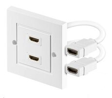 MicroConnect nástenná zásuvka 2x HDMI (F) - 2x HDMI (F) biela