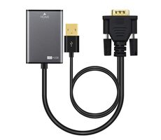 MicroConnect Active adaptér VGA (M) - HDMI (F) s USB napájaním čierna