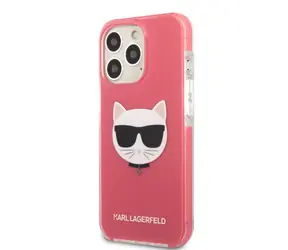 Karl Lagerfeld TPE Choupette Head Kryt pre Apple iPhone 13 Pro Max Fuchsia