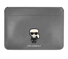 Karl Lagerfeld Saffiano Ikonik Computer Sleeve 16" strieborná