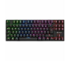 Sharkoon PureWriter TKL čierna / nízkoprofilová herná klávesnica / mechanická / drôtová / RGB / Kailh Red spínač / US