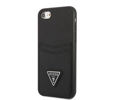 GUESS Saffiano Double Card Zadný Kryt pre Apple iPhone 7 &amp; 8 &amp; SE2020 &amp; SE2022 čierna