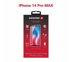 Swissten FULL GLUE COLOR FRAME CASE FRIENDLY sklo pre Apple iPhone 14 Pro MAX čierna