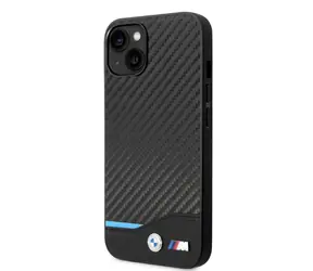 BMW M PU Carbon Blue Line Zadný Kryt pre Apple iPhone 14 Plus čierna