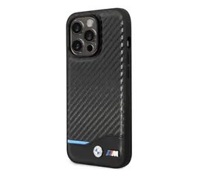 BMW M PU Carbon Blue Line Zadný Kryt pre Apple iPhone 14 Pro čierna