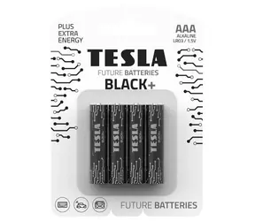 TESLA BLACK+ alkalická batéria AAA 4 ks / LR03 / mikrotužková / blister