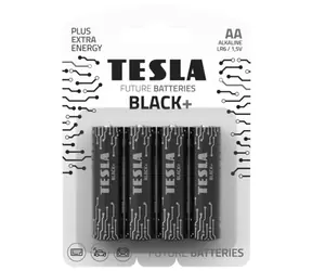 TESLA BLACK+ alkalická batéria AA 4 ks / LR06 / ceruzková / blister
