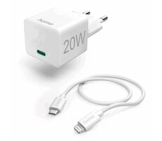 Hama 201620 rýchla USB-C nabíjačka 1m biela / PD / 20W / kábel USB-C na Lightning