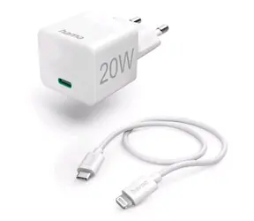 Hama 201620 rýchla USB-C nabíjačka 1m biela / PD / 20W / kábel USB-C na Lightning
