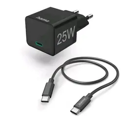Hama 201623 rýchla USB-C nabíjačka 1.5m čierna / PD / 25W / kábel USB-C