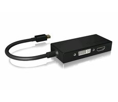 Icy Box IB-AC1032 čierna / video adaptér Mini DisplayPort na VGA &amp; HDMI &amp; DVI