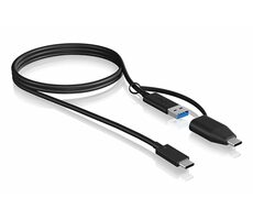Icy Box IB-CB034 čierna / USB 3.2 C kábel na USB-C/USB-A 1m čierna