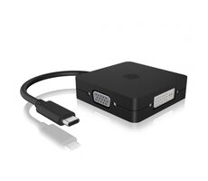 Icy Box IB-DK1104-C čierna / USB 3.0 C replikátor / VGA / DVI / HDMI / DisplayPort
