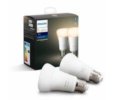 Philips Hue LED žiarovka E27 9.5W biela / múdra LED žiarovka / 800 lm / 2700 K / stmievateľná / 2ks