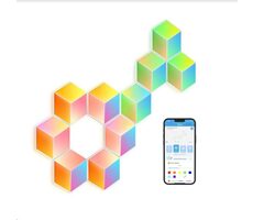 Govee Glide Hexa Pro 10 ks biela / dekoratívne LED osvetlenie / BT / Wi-Fi / RGBIC