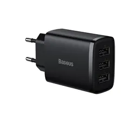 Baseus CCXJ020101 Compact Nabíjačka do siete 3xUSB 17W čierna