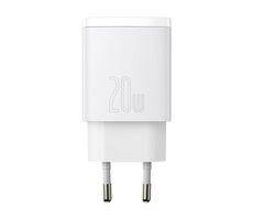Baseus CCXJ-B02 Compact rýchlonabíjačka biela / USB + USB.C / 20W