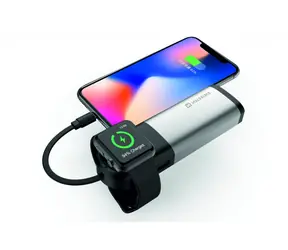 SWISSTEN powerbanka 2v1 6700mAh strieborná / bezdrôtové nabíjanie Apple Watch / 10.5W / USB-A &amp; Lightning