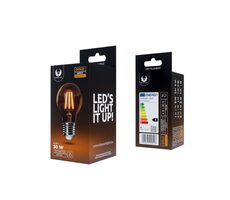 Forever LED žiarovka E27 A60 4W (teplá biela - gold) / Pätica E27 / 2200K / 4W / 400 lm / 15000h