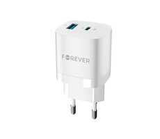 Forever TC-05 PD+USB GaN 33W Rýchlonabíjačka do siete biela / USB-A &amp; USB-C