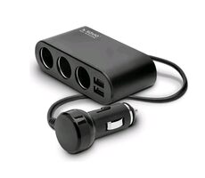 SAVIO SA-024 / auto roztrojka / 3x konektor / 2x USB / 3A / DC 12V-24V