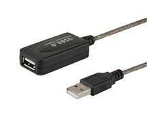 SAVIO CL-76 Kábel predlžovací USB-A M/F čierna 5m