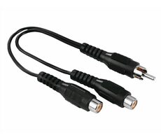 Hama 223160 rozdvojka cinch vidlica - 2 cinch zásuvky čierna