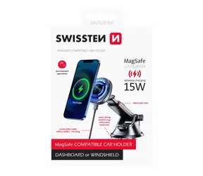 SWISSTEN 65010610 čierna / Magnetický držiak na palubnú dosku / podpora MagSafe