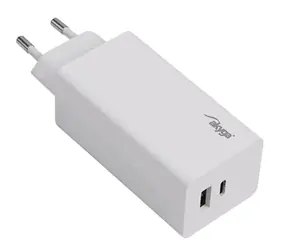Akyga AK-CH-20 biela / sieťová nabíjačka / 100W / 5A / GaN / QC / USB-A / USB-C