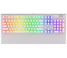 Endorfy Omnis Pudding Onyx White Red biela / Herná klávesnica / mechanická / Kailh Red / RGB / US layout / 1.8m