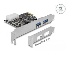 DeLock PCI Express Karta - 2 x externý SuperSpeed USB / 5 Gbps / USB 3.2 Gen 1 Typ-A (F)