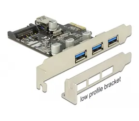 DeLock PCI Express Karta 3 x externá + 1 x interná USB 3.0 Typ-A (F)