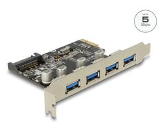 DeLock PCI Express Karta na 4 x USB Typ-A (F) SuperSpeed USB 5 Gbps / USB 3.2 Gen 1