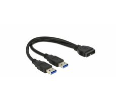 Delock kábel USB 3.0 Pin header (M) - 2 x USB 3.0 Type-A (M) 0.25m