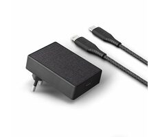 Uniq Votre Slim Kit USB-C 18W nabíjačka čierna / výstup USB-C 3.0 - Lightning / Podpora PD / 18W