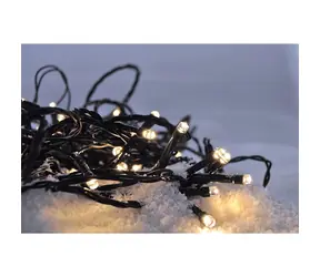 Solight 1V06-WW LED vonkajšia vianočná reťaz / 200 LED / 10m / prívod 5m / 8 funkcií / IP44 / teplá biela