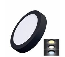 Solight WD172-B LED mini panel CCT / prisadený / 18W / 1530lm / 3000K / 4000K / 6000K / okrúhly / čierna farba
